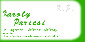 karoly paricsi business card